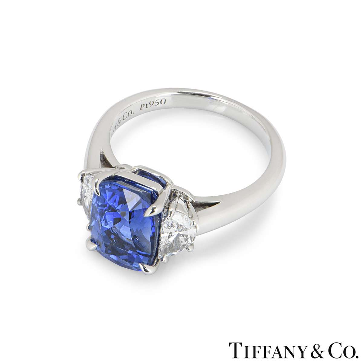 Tiffany & Co. Platinum Sapphire & Diamond Ring